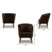 Kit 2 Poltronas Para Sala Decorativa Thais Suede Marrom Adonai Estofados