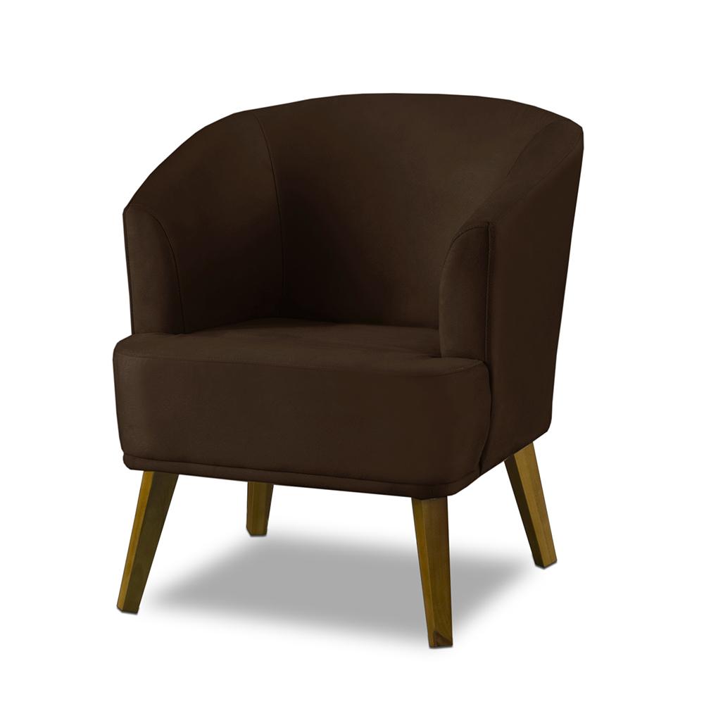 Kit 2 Poltronas Para Sala Decorativa Thais Suede Marrom Adonai Estofados