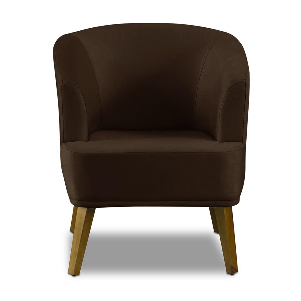 Kit 2 Poltronas Para Sala Decorativa Thais Suede Marrom Adonai Estofados