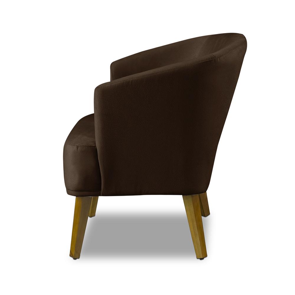 Kit 2 Poltronas Para Sala Decorativa Thais Suede Marrom Adonai Estofados