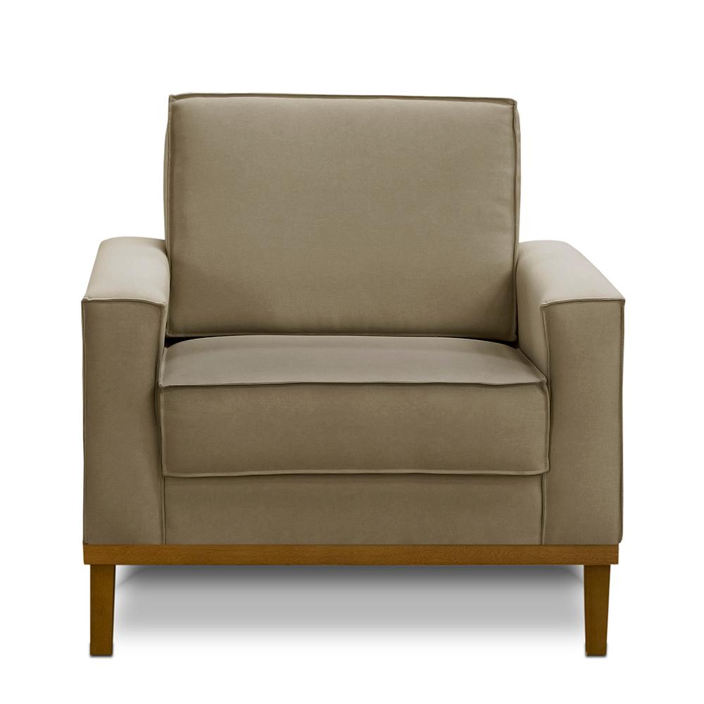 Kit Sofá 3 Lugares 2,60m com Chaise e 2 Poltronas Living Lavinia Linho Bege Adonai Estofados