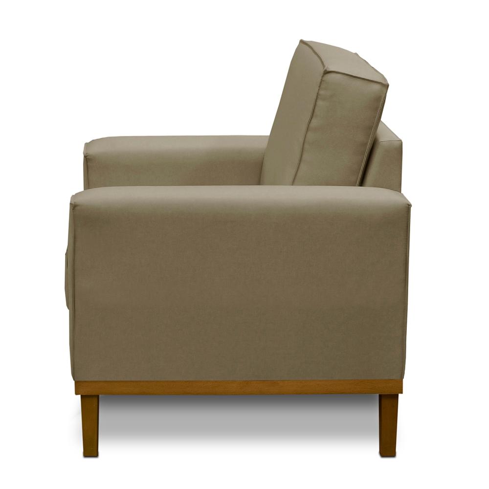 Kit Sofá 3 Lugares 2,60m com Chaise e 2 Poltronas Living Lavinia Linho Bege Adonai Estofados