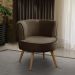 Poltrona Para Sala Decorativa Isa Suede Marrom Adonai Estofados