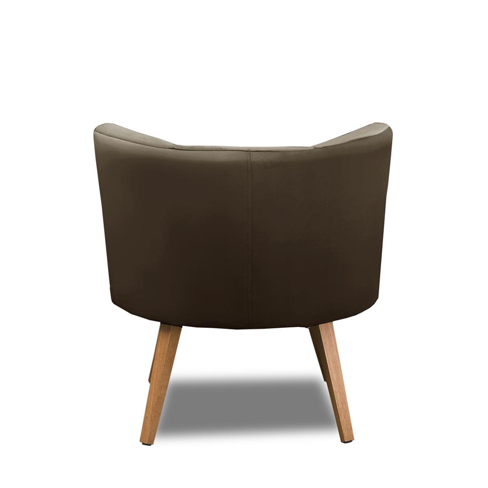 Poltrona Para Sala Decorativa Isa Suede Marrom Adonai Estofados