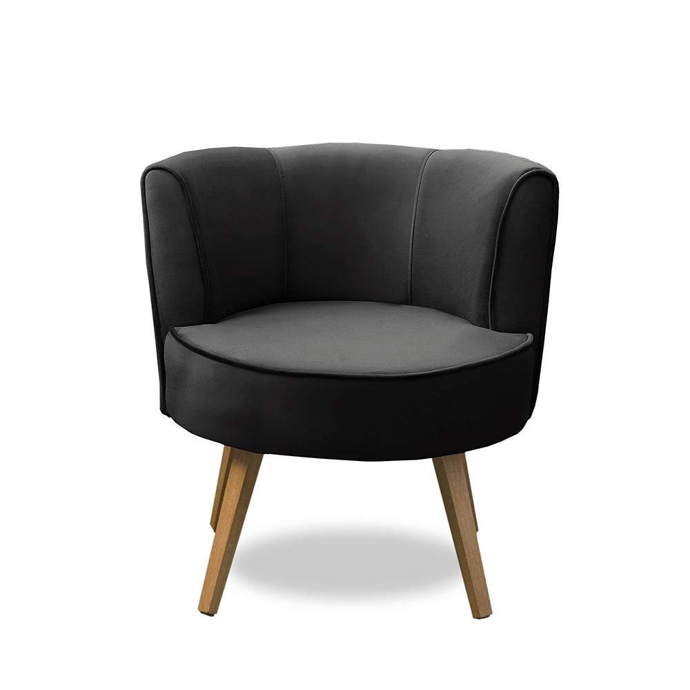 Poltrona Para Sala Decorativa Isa Suede Preto Adonai Estofados