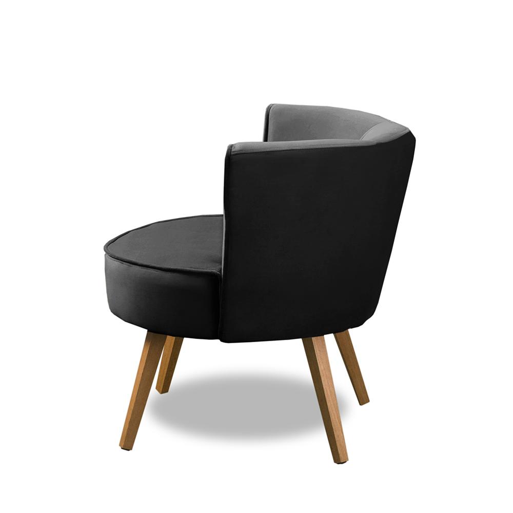 Poltrona Para Sala Decorativa Isa Suede Preto Adonai Estofados