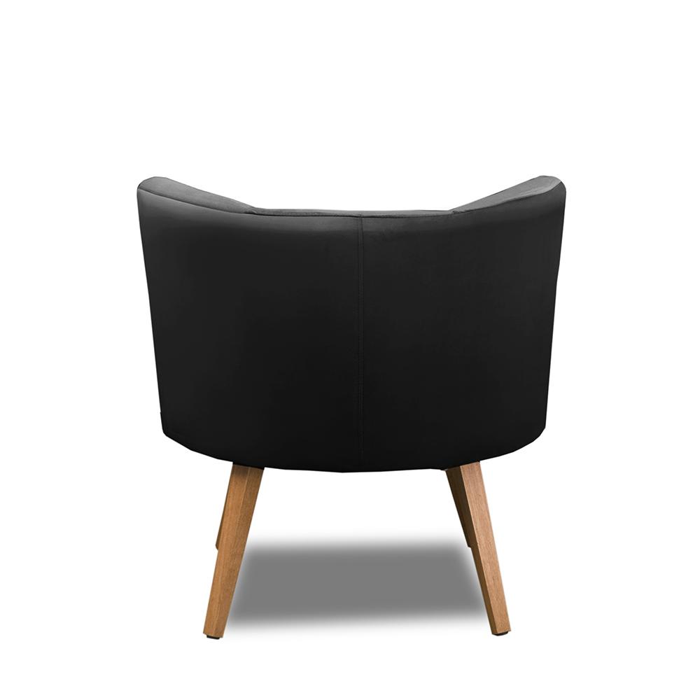 Poltrona Para Sala Decorativa Isa Suede Preto Adonai Estofados
