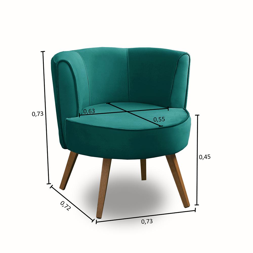 Poltrona Para Sala Decorativa Isa Suede Tiffany Adonai Estofados