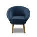 Poltrona Para Sala Decorativa Milena Veludo Azul Adonai Estofados