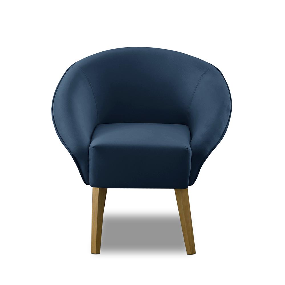 Poltrona Para Sala Decorativa Milena Veludo Azul Adonai Estofados