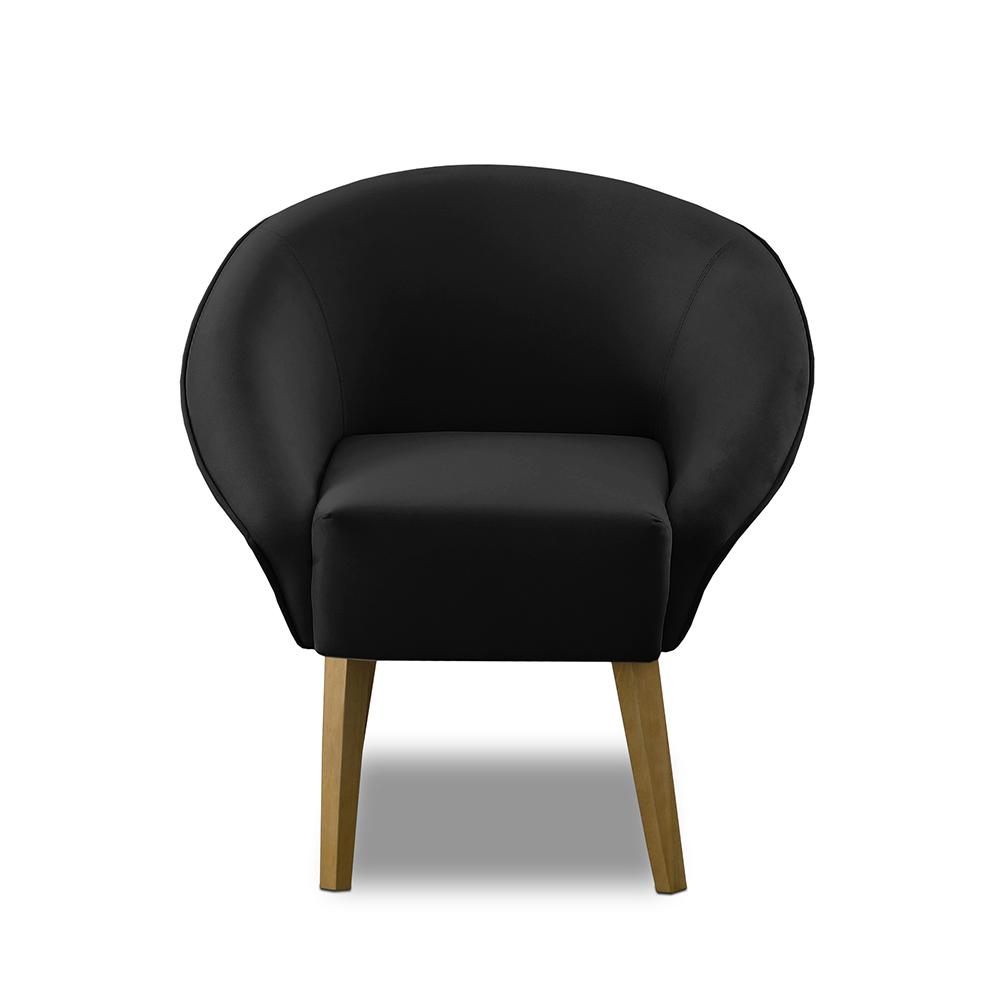 Poltrona Para Sala Decorativa Milena Veludo Preto Adonai Estofados