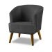 Poltrona Para Sala Decorativa Thais Suede Cinza Adonai Estofados
