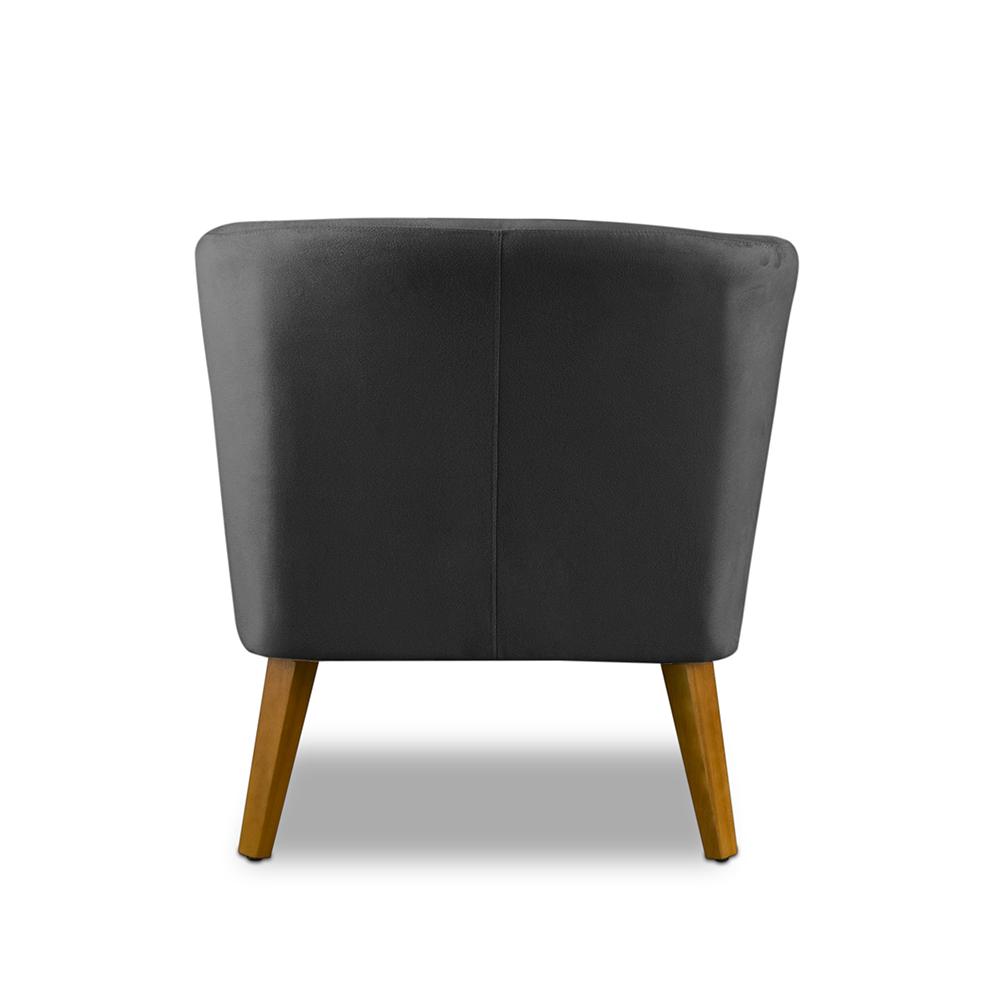 Poltrona Para Sala Decorativa Thais Suede Cinza Adonai Estofados