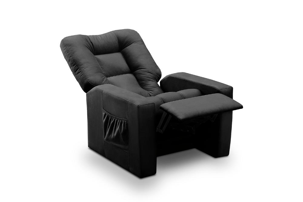 Poltrona do Papai Reclinável Itália Suede Preto Adonai Estofados