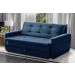 Sofá Cama Jade 1,36m Suede Azul Adonai Estofados