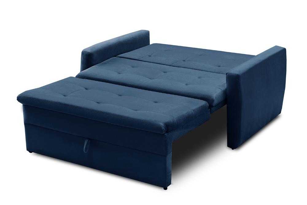 Sofá Cama Jade 1,36m Suede Azul Adonai Estofados