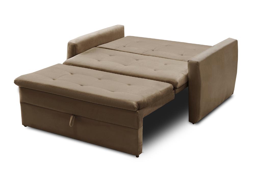 Sofá Cama Jade 1,36m Suede Cappuccino Adonai Estofados