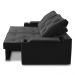 Sofá Retrátil Reclinável 3 lugares 2,00m com Porta Copos e USB Helena Suede Preto Adonai Estofados