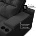 Sofá Retrátil Reclinável 3 lugares 2,10m com Porta Copos e USB Hannah Suede Preto Adonai Estofados