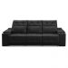Sofá Retrátil Reclinável 3 lugares 2,10m com Porta Copos e USB Hannah Suede Preto Adonai Estofados