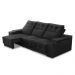 Sofá Retrátil Reclinável 3 lugares 2,10m com Porta Copos e USB Hannah Suede Preto Adonai Estofados