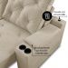 Sofá Retrátil Reclinável 3 lugares 2,30m com Porta Copos e USB Helena Suede Bege Adonai Estofados