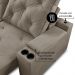 Sofá Retrátil Reclinável 3 lugares 2,30m com Porta Copos e USB Helena Suede Capuccino Adonai Estofados