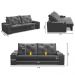 Sofá Retrátil Reclinável 3 lugares 2,30m com Porta Copos e USB Helena Suede Cinza Adonai Estofados