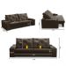 Sofá Retrátil Reclinável 3 lugares 2,30m com Porta Copos e USB Helena Suede Marrom Adonai Estofados