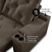 Sofá Retrátil Reclinável 3 lugares 2,30m com Porta Copos e USB Helena Suede Marrom Adonai Estofados