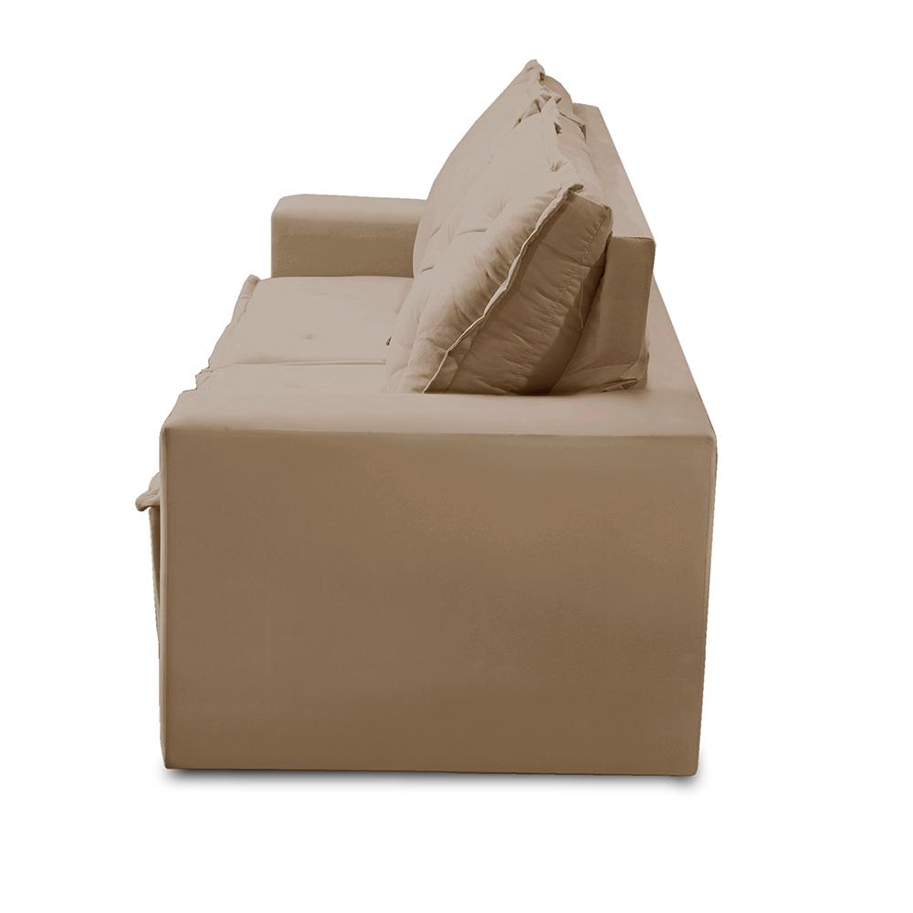 Sofá Retrátil e Reclinável 2 lugares com Molas 1,50m Ana Suede Cappuccino Adonai Estofados