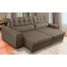 Sofá Retrátil e Reclinável 3 Lugares com Molas 2,10m Camila Suede Cappuccino Adonai Estofados