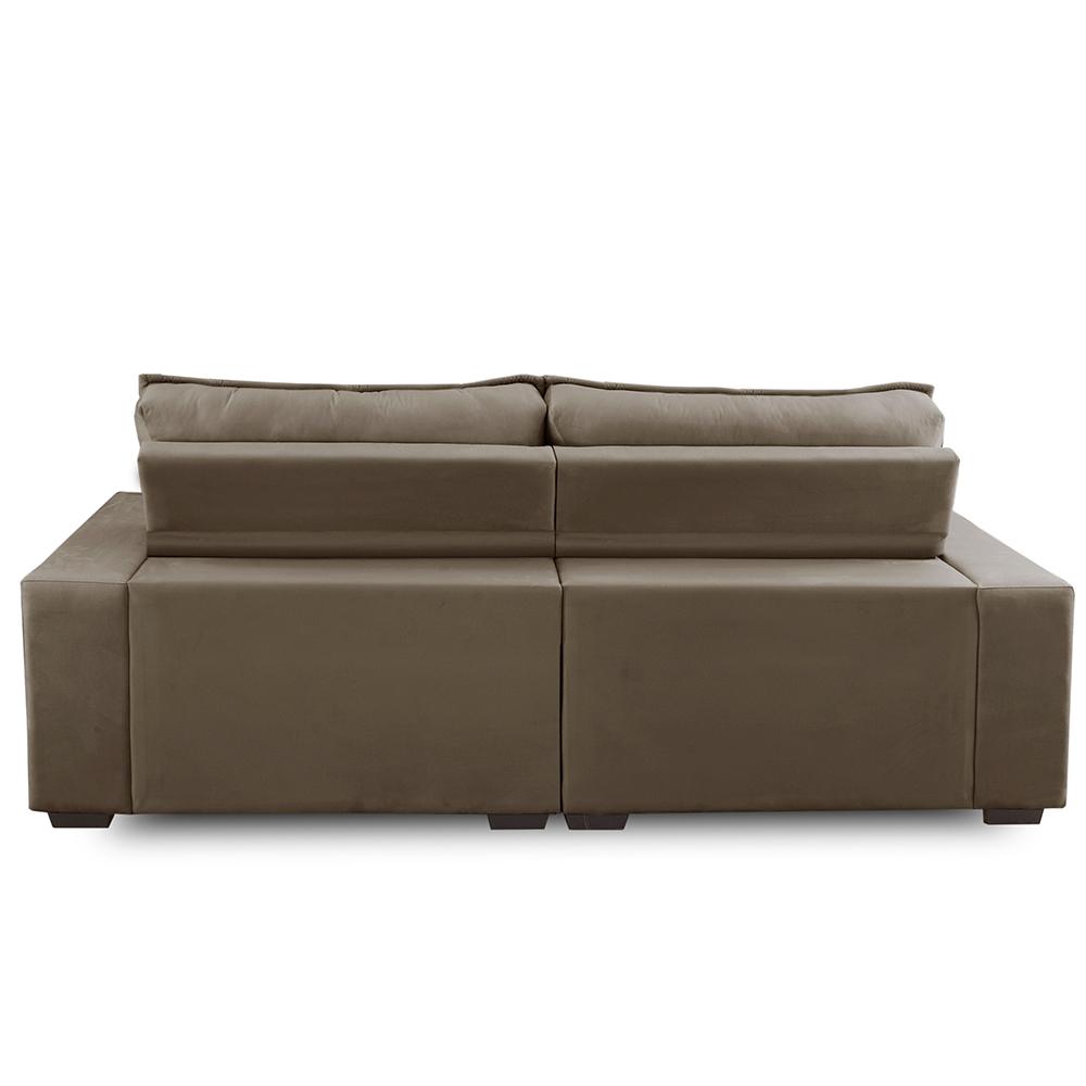Sofá Retrátil e Reclinável 3 Lugares com Molas 2,10m Camila Suede Cappuccino Adonai Estofados