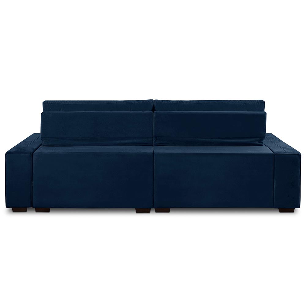 Sofá Retrátil e Reclinável 3 Lugares com Molas 2,30m Duda Suede Azul Adonai Estofados