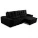 Sofá Retrátil e Reclinável 3 Lugares com Molas 2,30m Duda Suede Preto Adonai Estofados