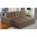 Sofá Retrátil e Reclinável 3 Lugares com Molas 2,50m Duda Suede Cappuccino Adonai Estofados