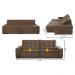 Sofá Retrátil e Reclinável 3 Lugares com Molas 2,50m Duda Suede Cappuccino Adonai Estofados