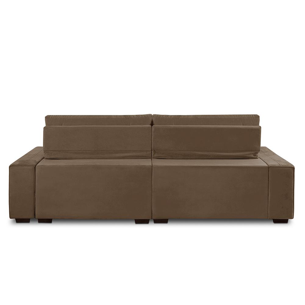 Sofá Retrátil e Reclinável 3 Lugares com Molas 2,50m Duda Suede Cappuccino Adonai Estofados