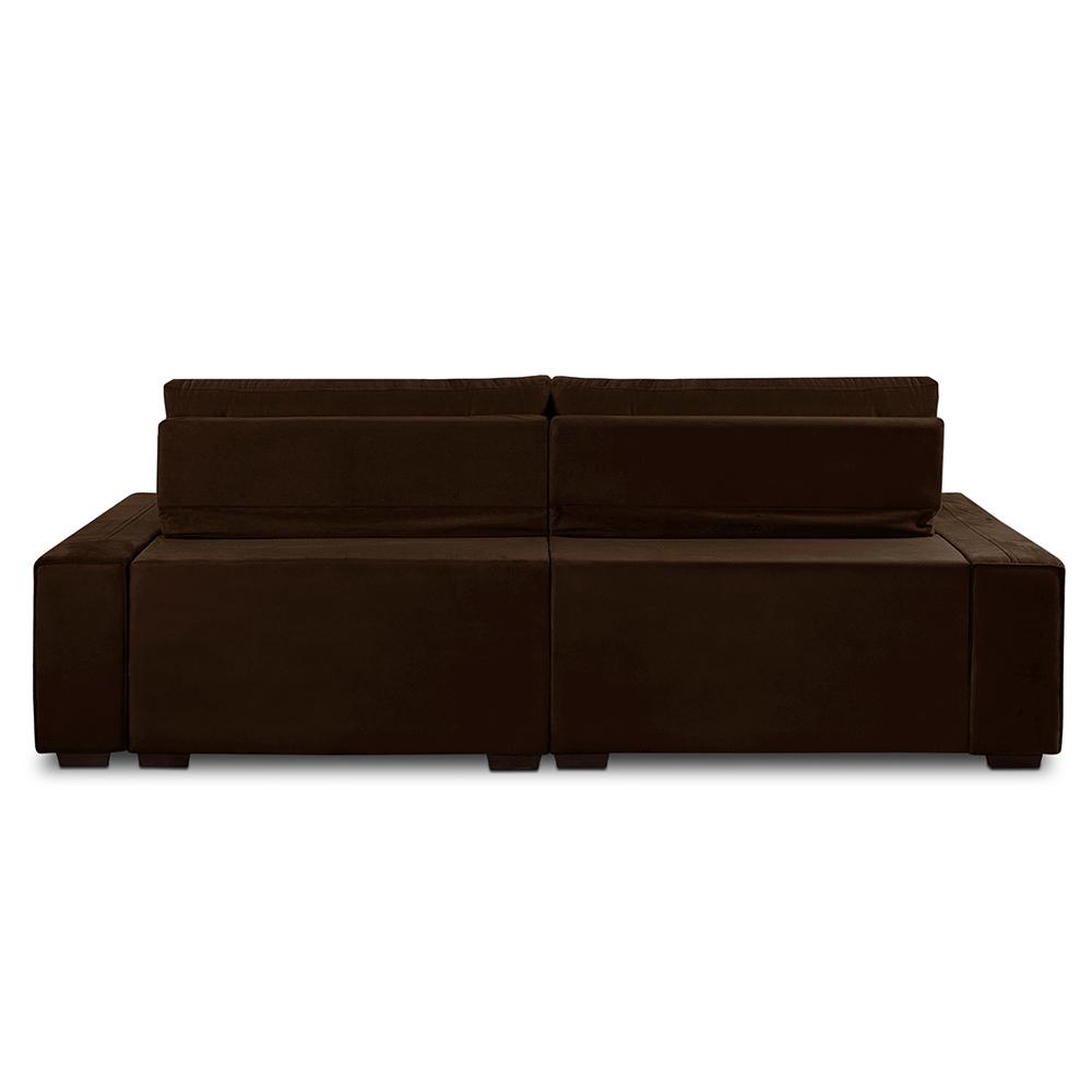 Sofá Retrátil e Reclinável 3 Lugares com Molas 2,50m Duda Suede Marrom Adonai Estofados