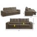 Sofá Retrátil e Reclinável 3 lugares 2,10m com Molas Mirela Suede Cappuccino Adonai Estofados