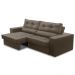 Sofá Retrátil e Reclinável 3 lugares 2,10m com Molas Mirela Suede Cappuccino Adonai Estofados