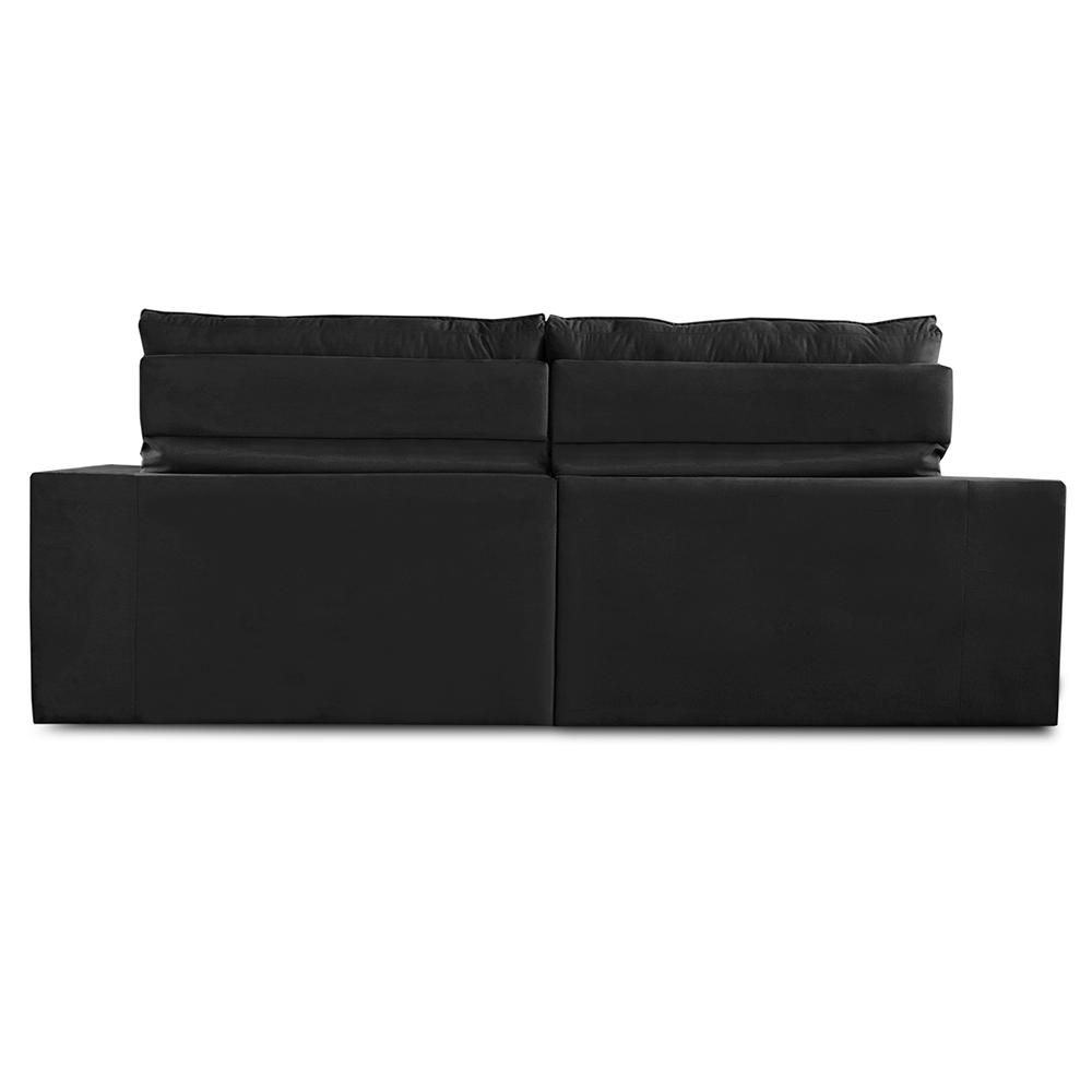 Sofá Retrátil e Reclinável 3 lugares 2,30m com Molas Marcela Suede Preto Adonai Estofados