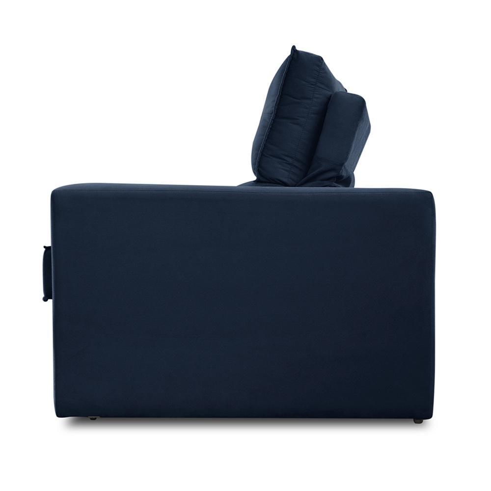 Sofá Retrátil e Reclinável 3 lugares 2,30m com Molas Mirela Suede Azul Adonai Estofados