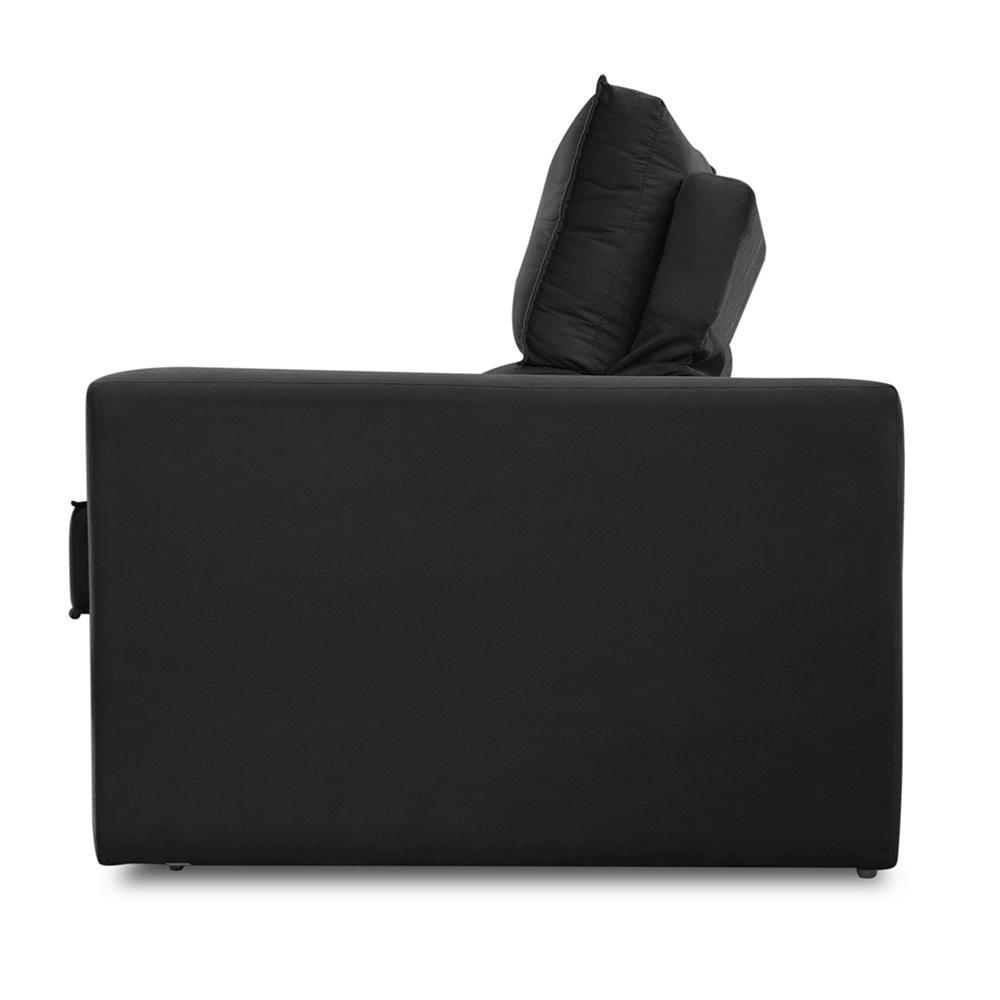 Sofá Retrátil e Reclinável 3 lugares 2,30m com Molas Mirela Suede Preto Adonai Estofados