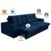 Sofá Retrátil e Reclinável 3 lugares 2,50m com Molas Marcela Suede Azul Adonai Estofados
