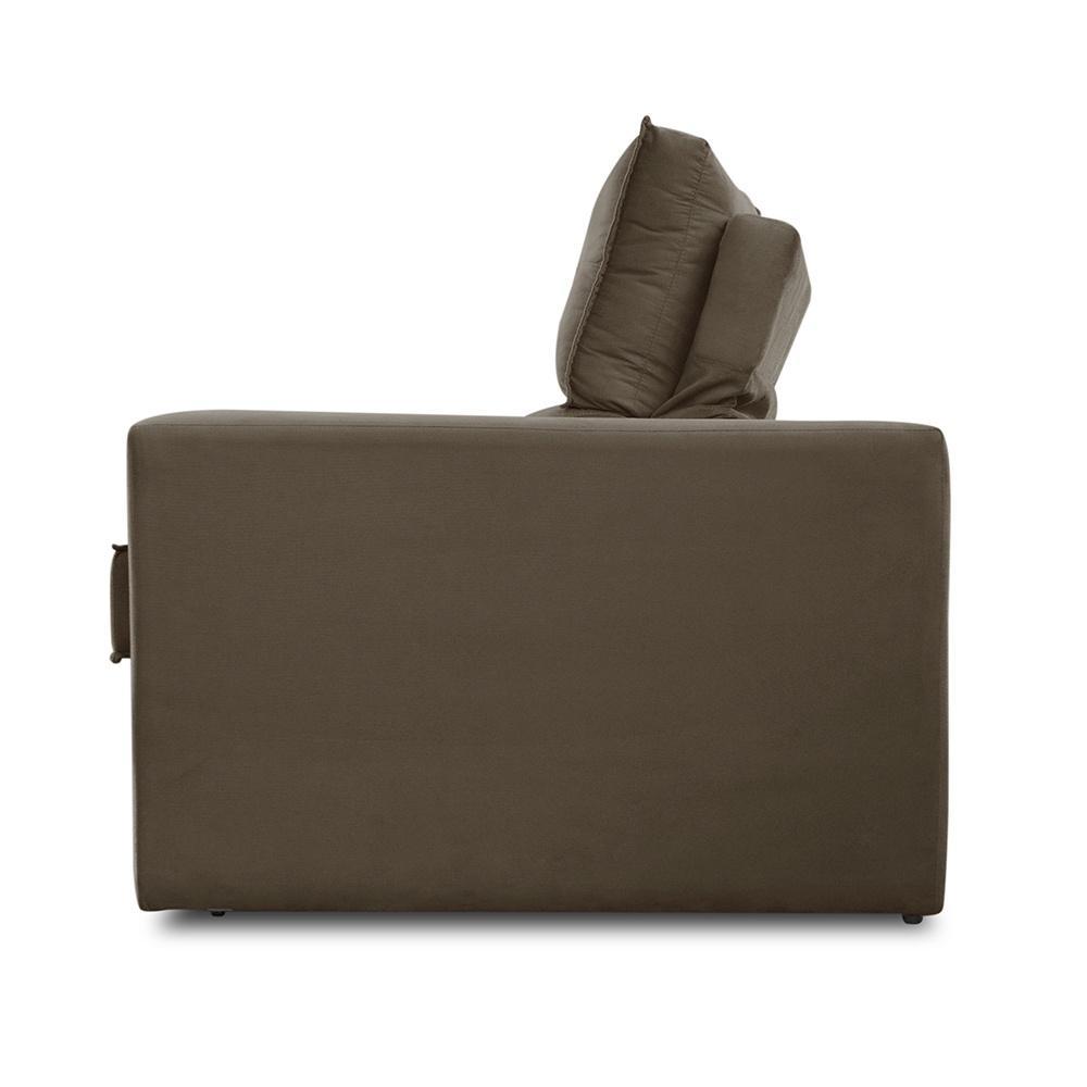 Sofá Retrátil e Reclinável 3 lugares 2,50m com Molas Mirela Suede Cappuccino Adonai Estofados