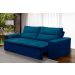 Sofá Retrátil e Reclinável 3 lugares com Molas 1,80m Ester Suede Azul Adonai Estofados