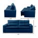 Sofá Retrátil e Reclinável 3 lugares com Molas 1,80m Ester Suede Azul Adonai Estofados