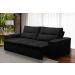 Sofá Retrátil e Reclinável 3 lugares com Molas 1,80m Ester Suede Preto Adonai Estofados