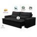 Sofá Retrátil e Reclinável 3 lugares com Molas 1,80m Ester Suede Preto Adonai Estofados